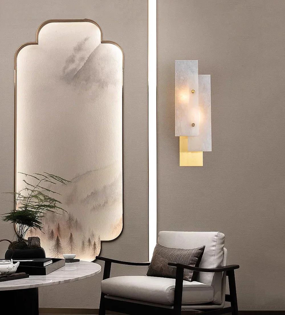 Modern Alabaster Rectangle Wall Lamp