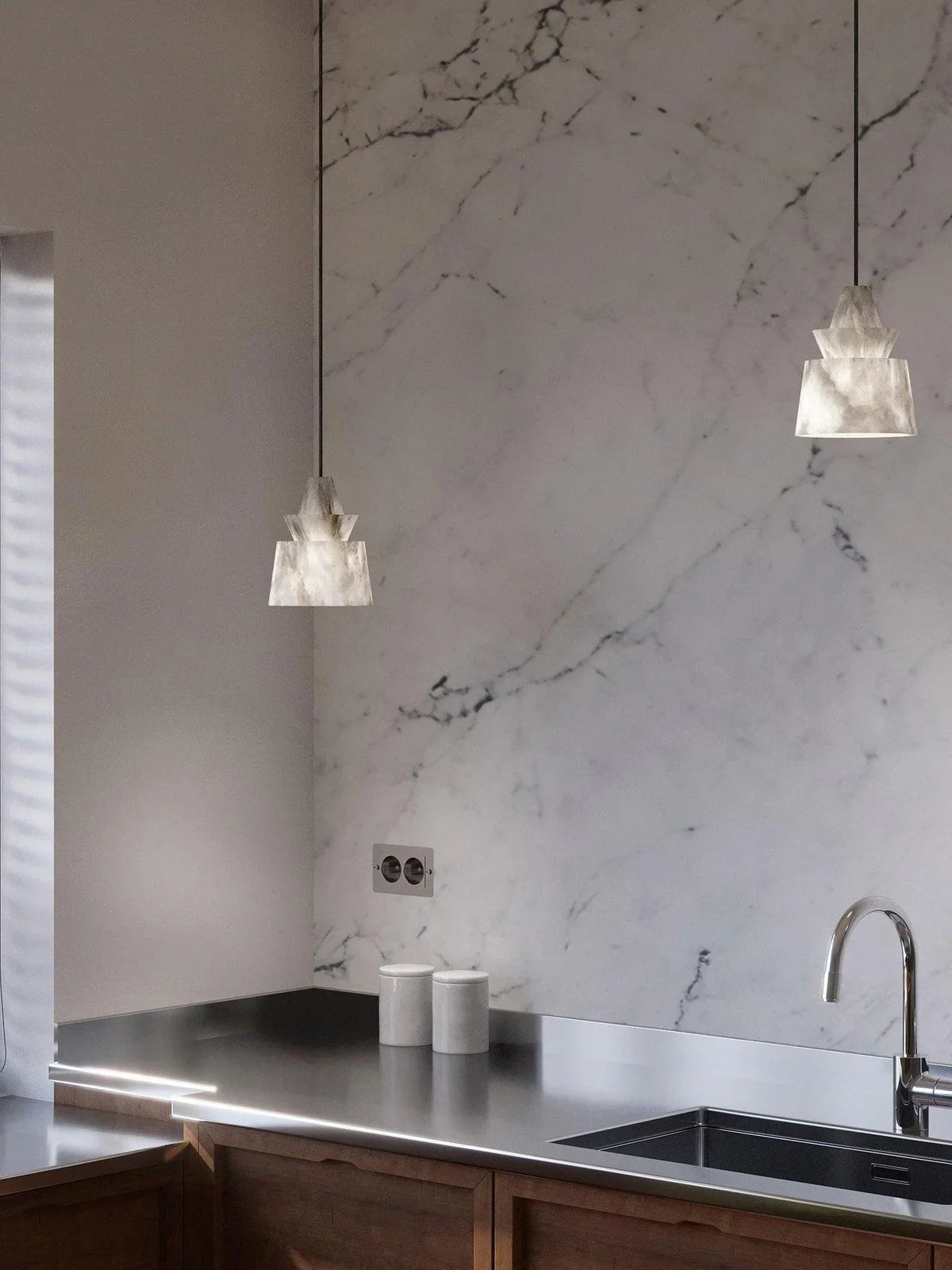 Modern Alabaster Pendant Light