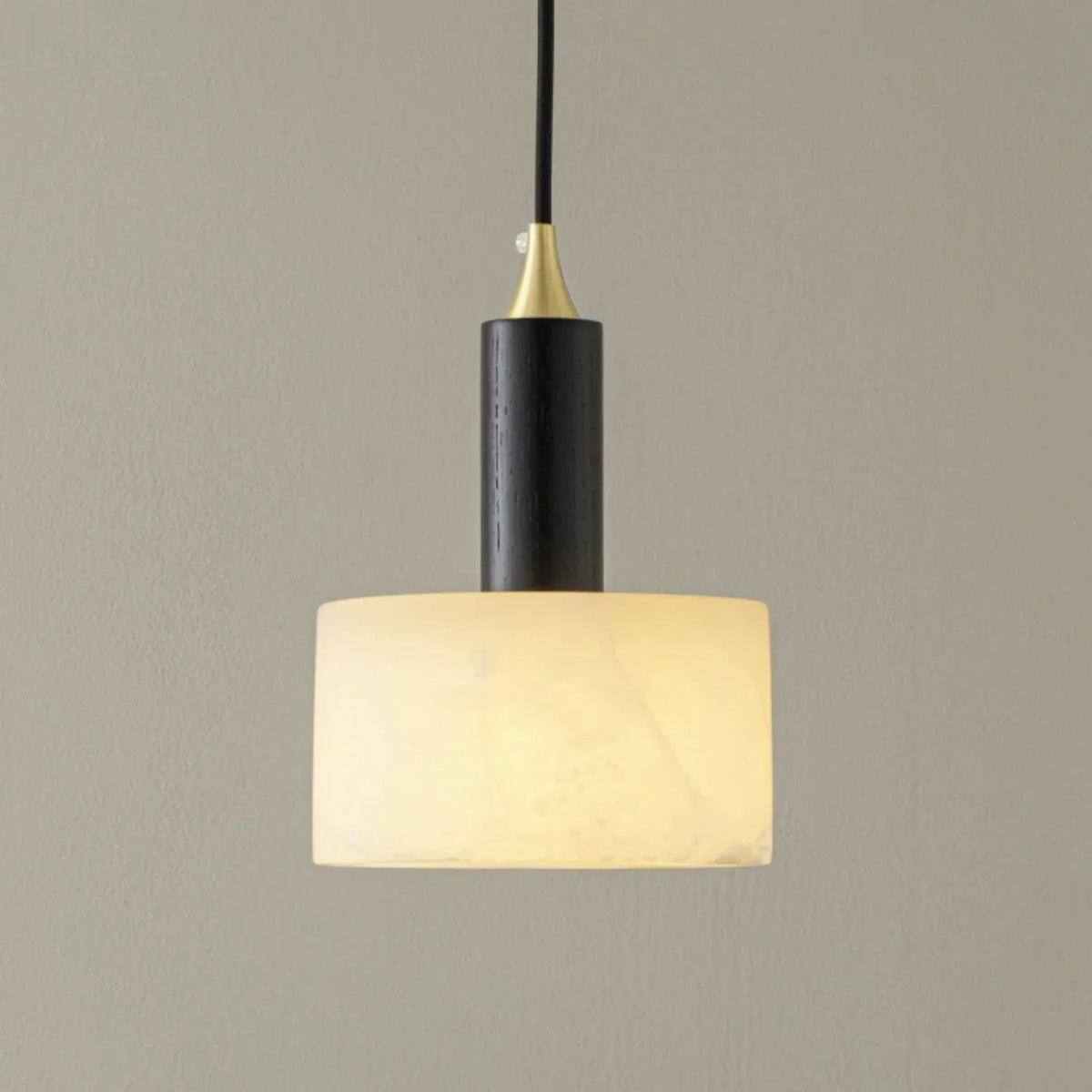 Modern Cylindrical Alabaster Pendant Light