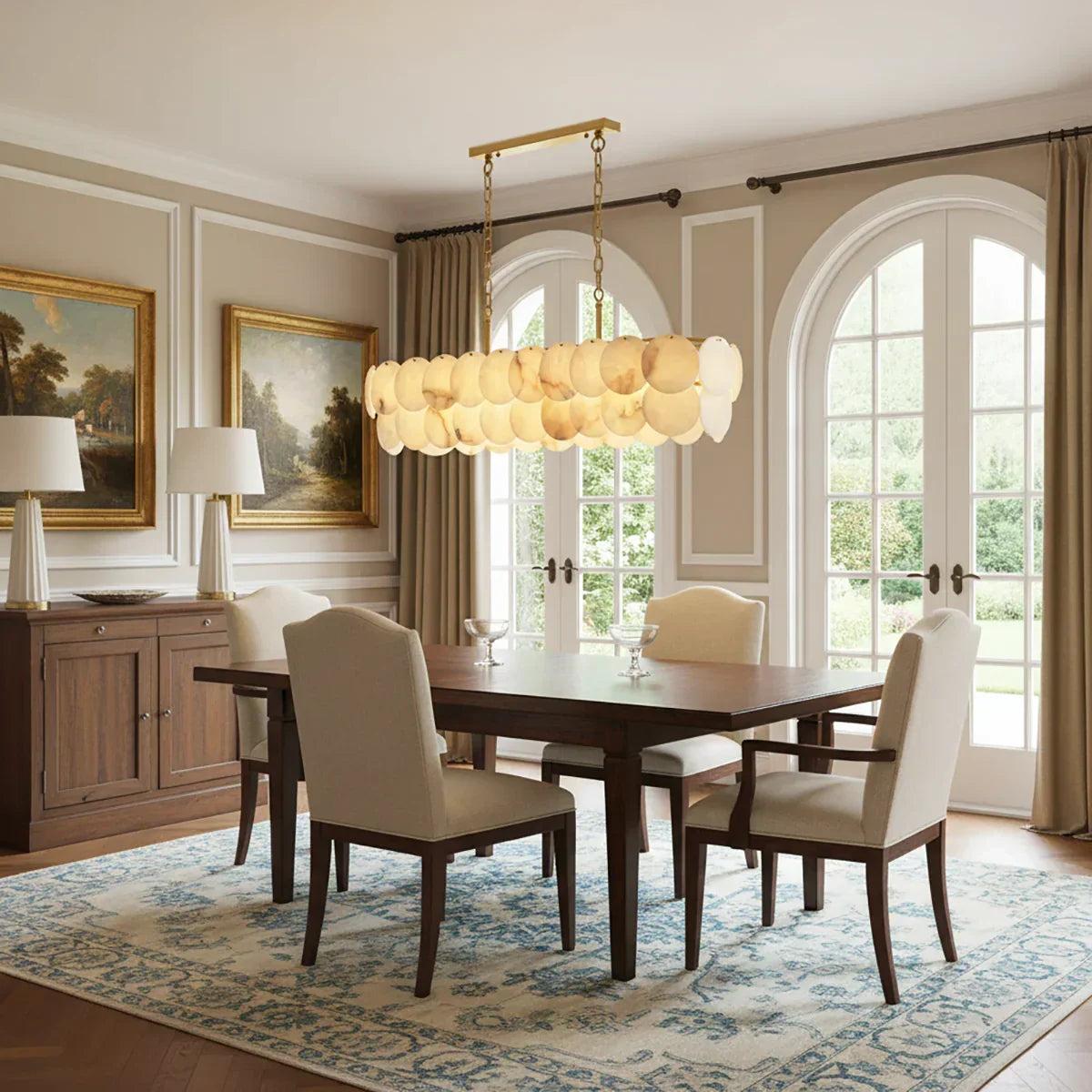 Modern Luxury Round Alabaste Chandelier