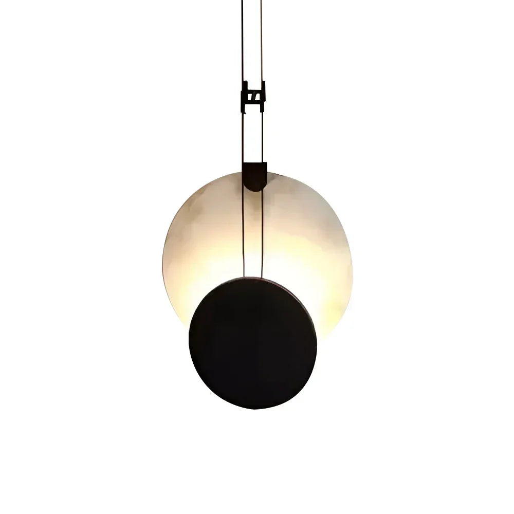 Modern Round Black Alabaster Pendant Lamp