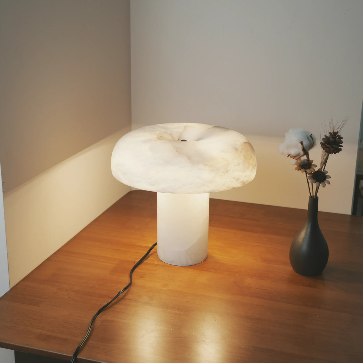 Mushroom Type Alabaster Table Lamp