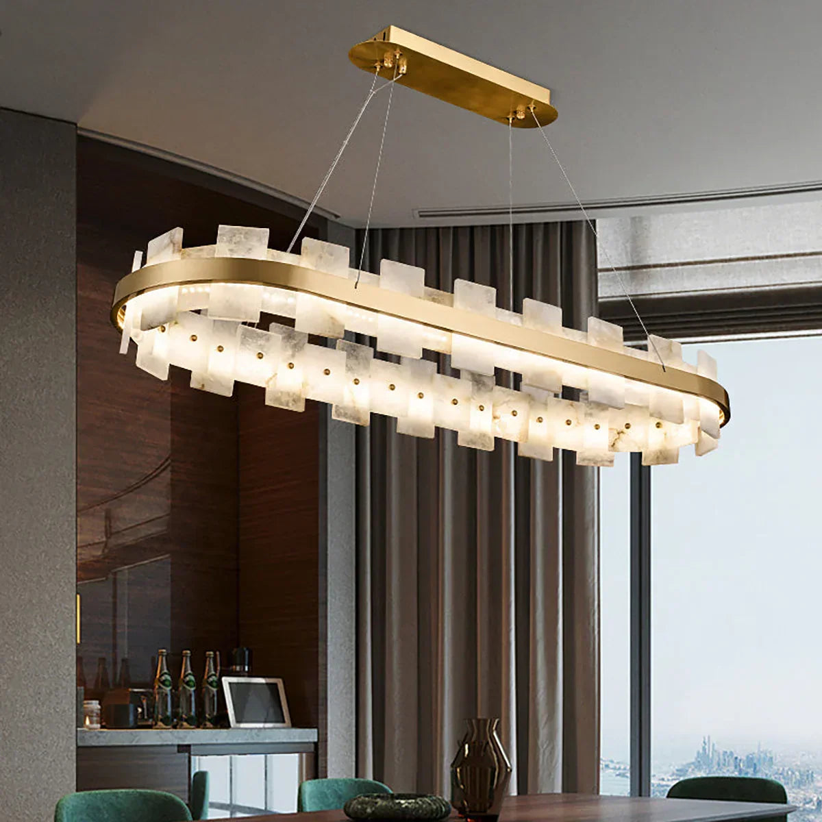 Oval Anita Alabaster Chandelier