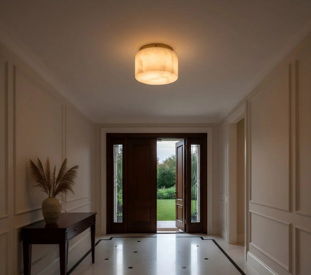 Round Rivage Alabaster Ceiling Lamp