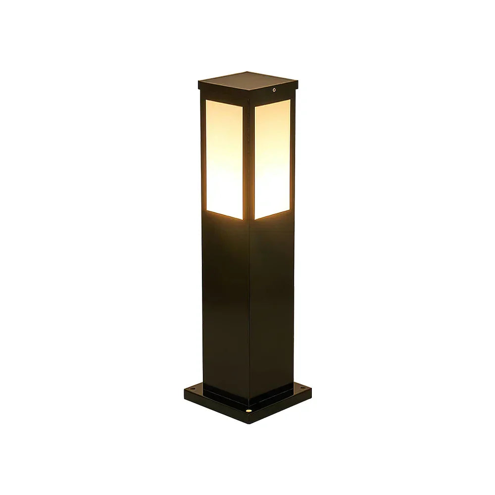 Square Modern Bollard Outdoor Light