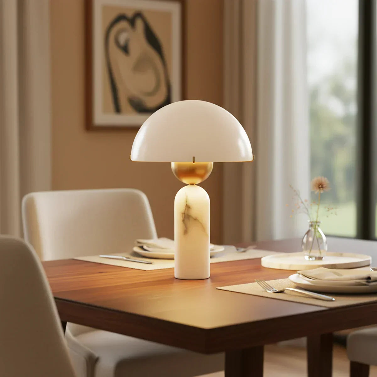 Alabaster Peono Table Lamp