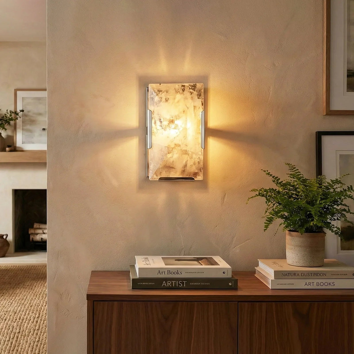 Rectangular Alabaster Wall Lamp