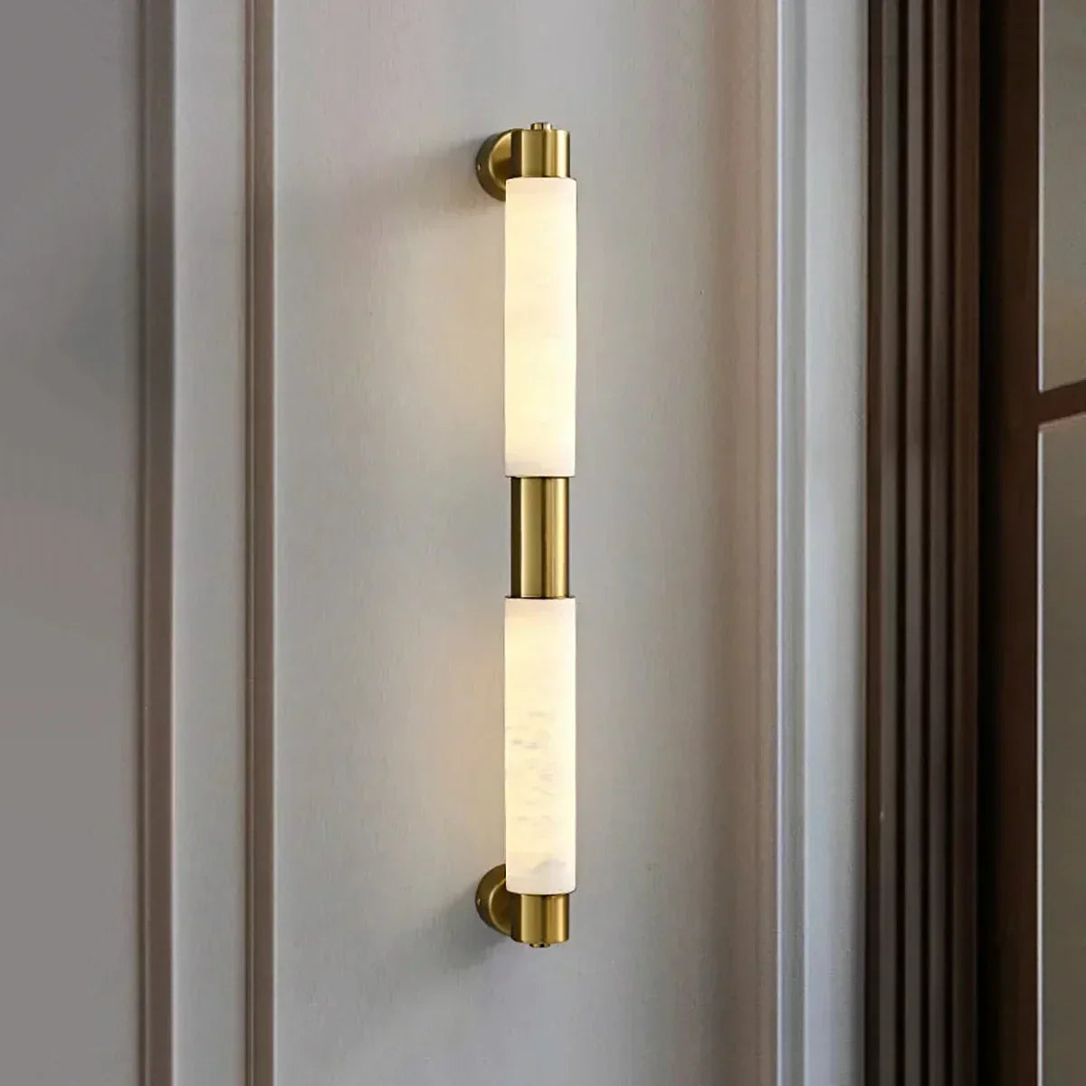 Tube Alabaster Cylinder Wall Lamp
