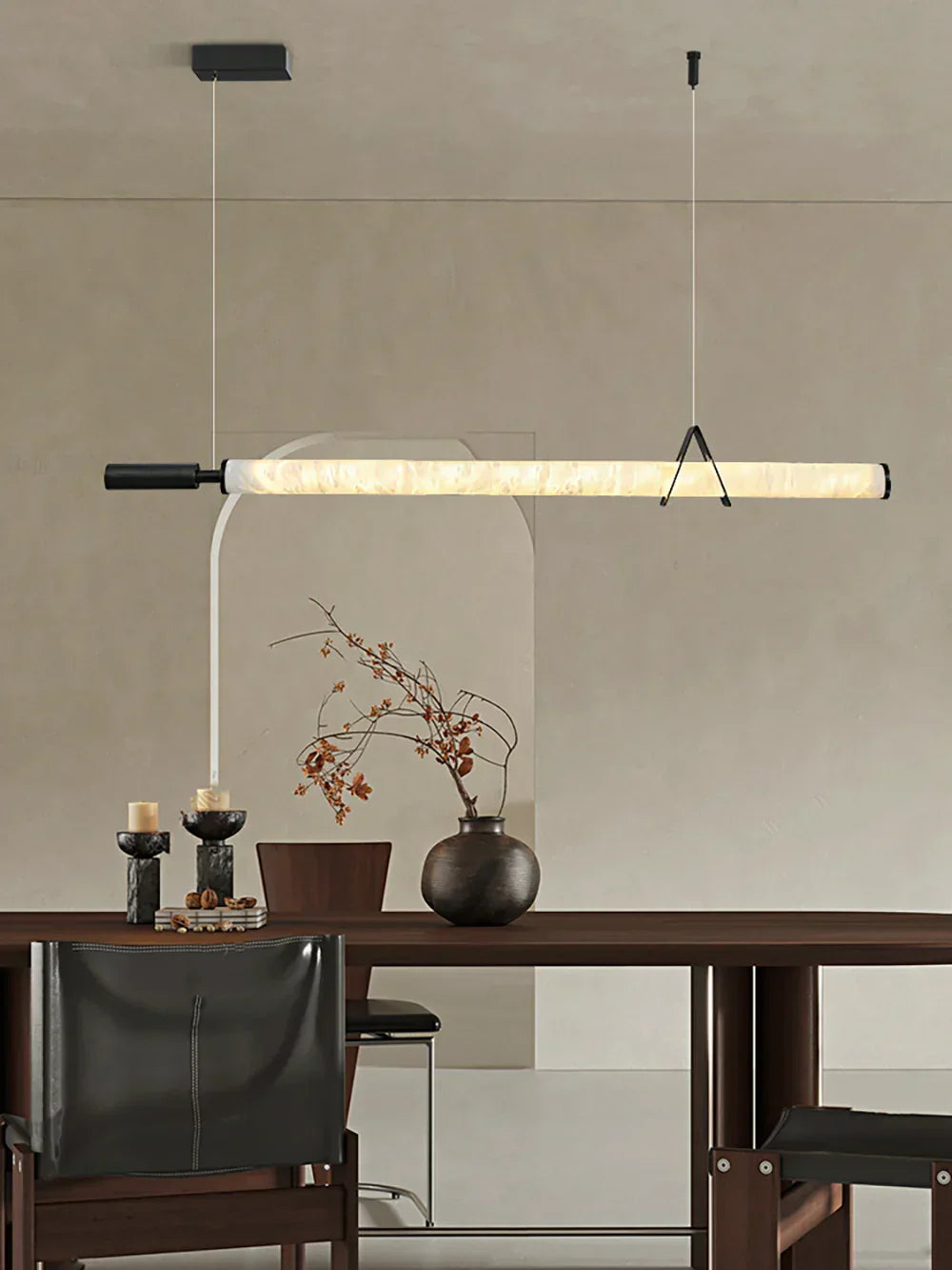 Organic Alabaster Linear Pendant Light