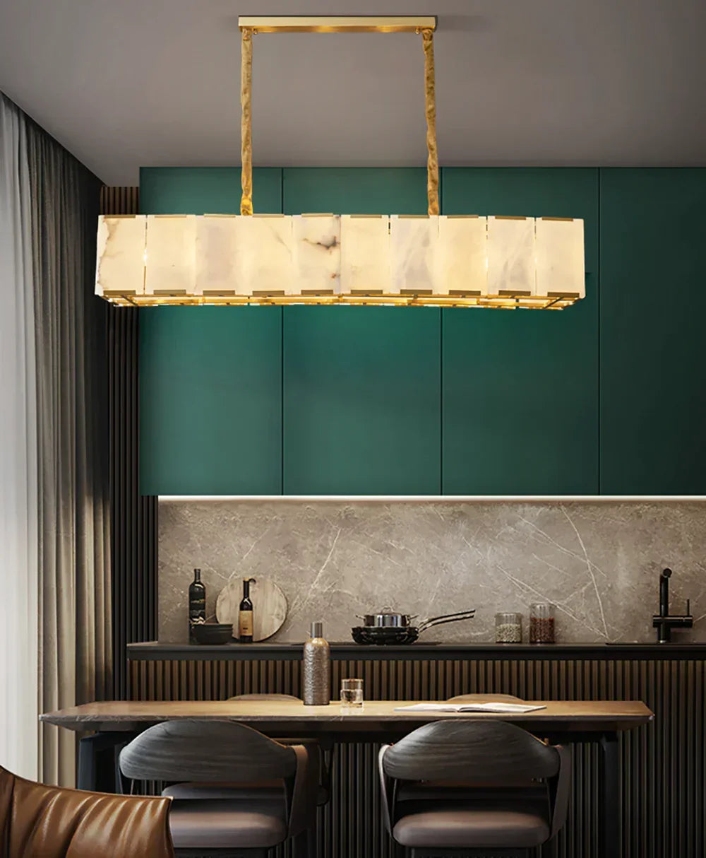 Round Modern Alabaster Chandelier