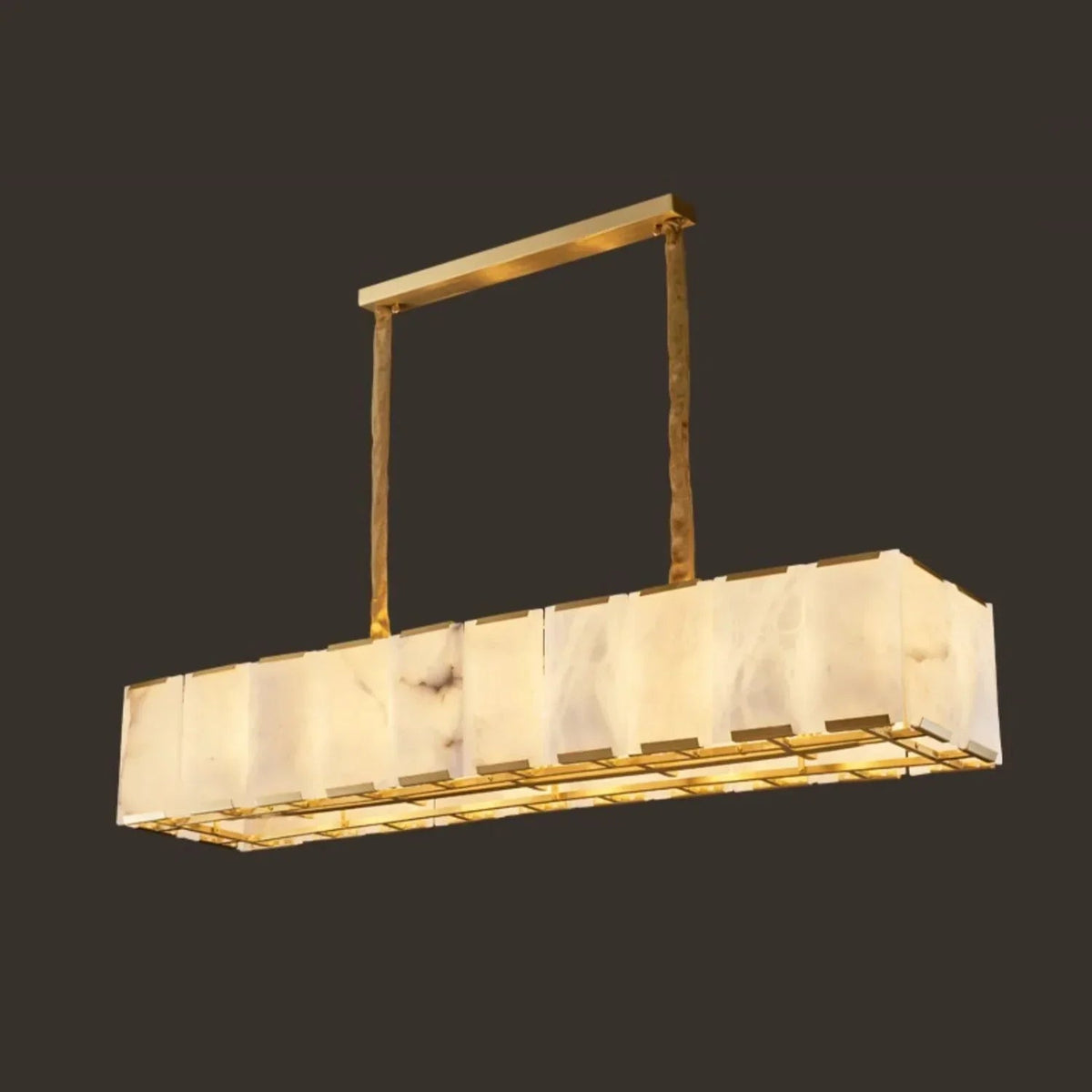 Round Modern Alabaster Chandelier