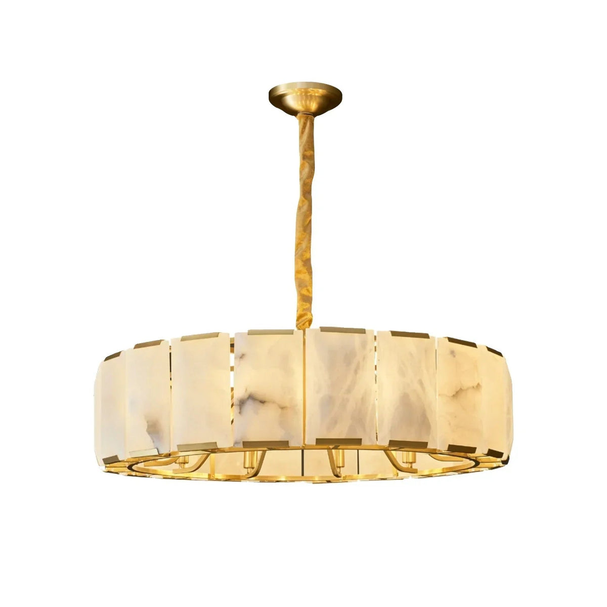 Round Modern Alabaster Chandelier