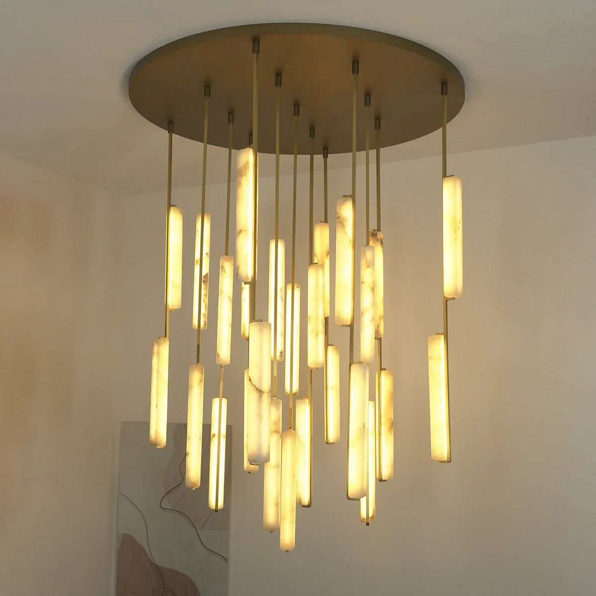 Stalactite Waterfall Linear Alabaster Chandelier