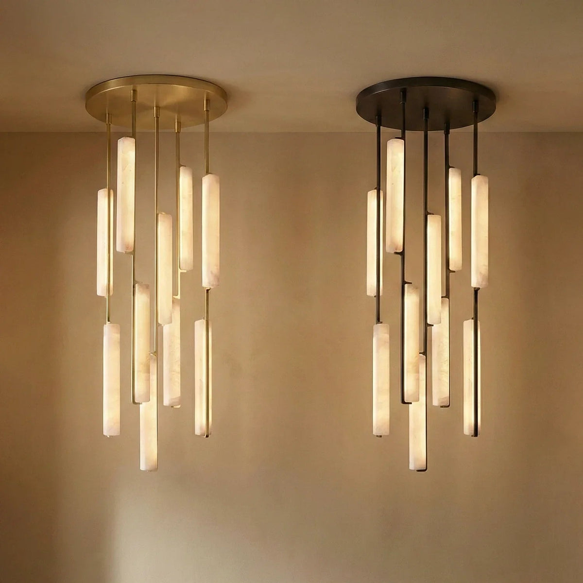 Stalactite Waterfall Linear Alabaster Chandelier