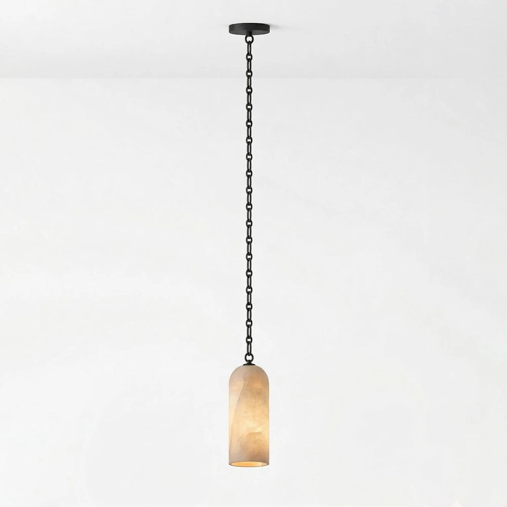 Verian Alabaster Capsule Chain Chandelier