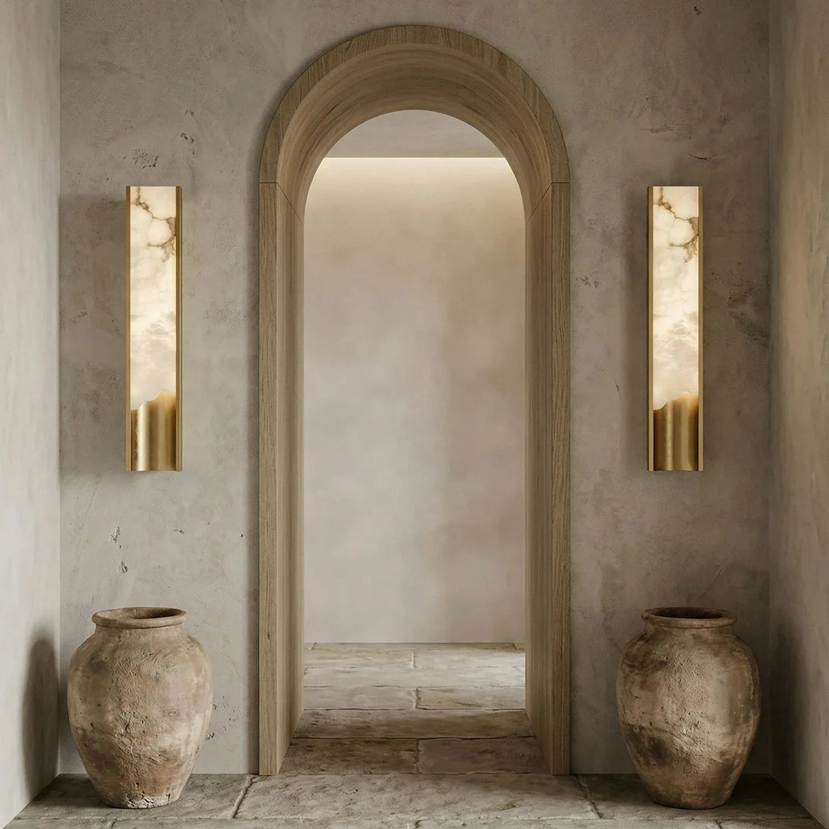 Wave Vein Aurelia Alabaster Wall Light
