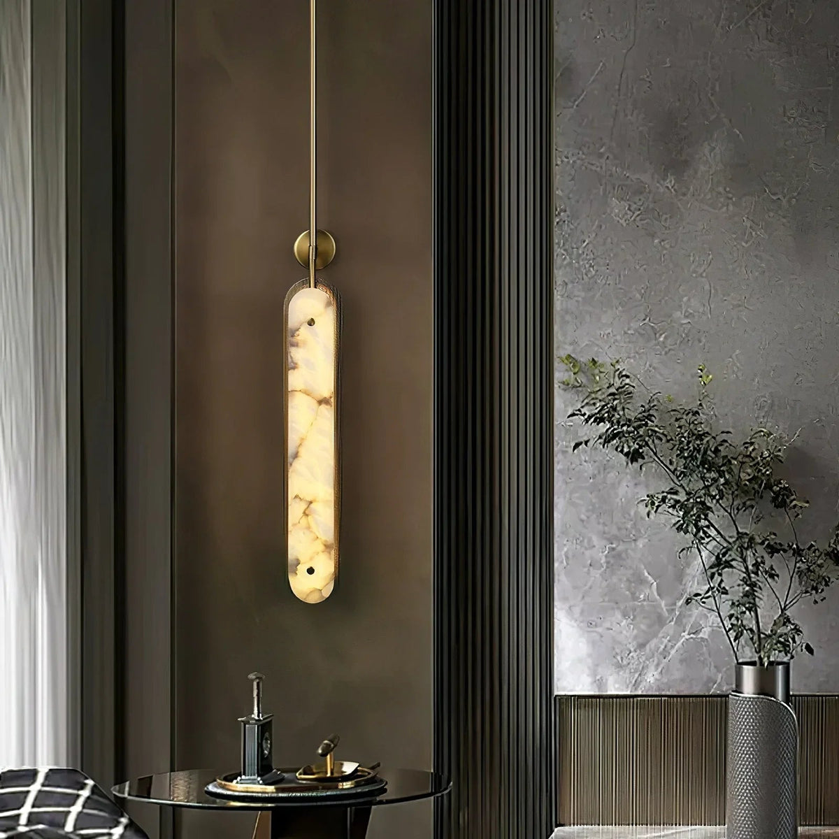 Oval Lysandra Alabaster Wall Sconce