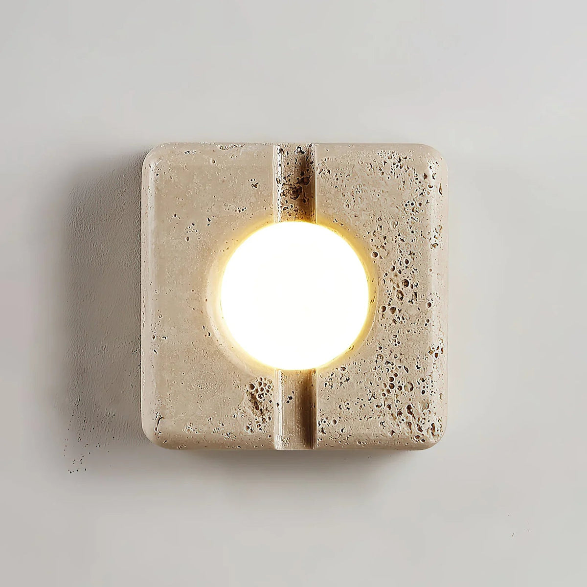 Square Camera Travertine Wall Lamp