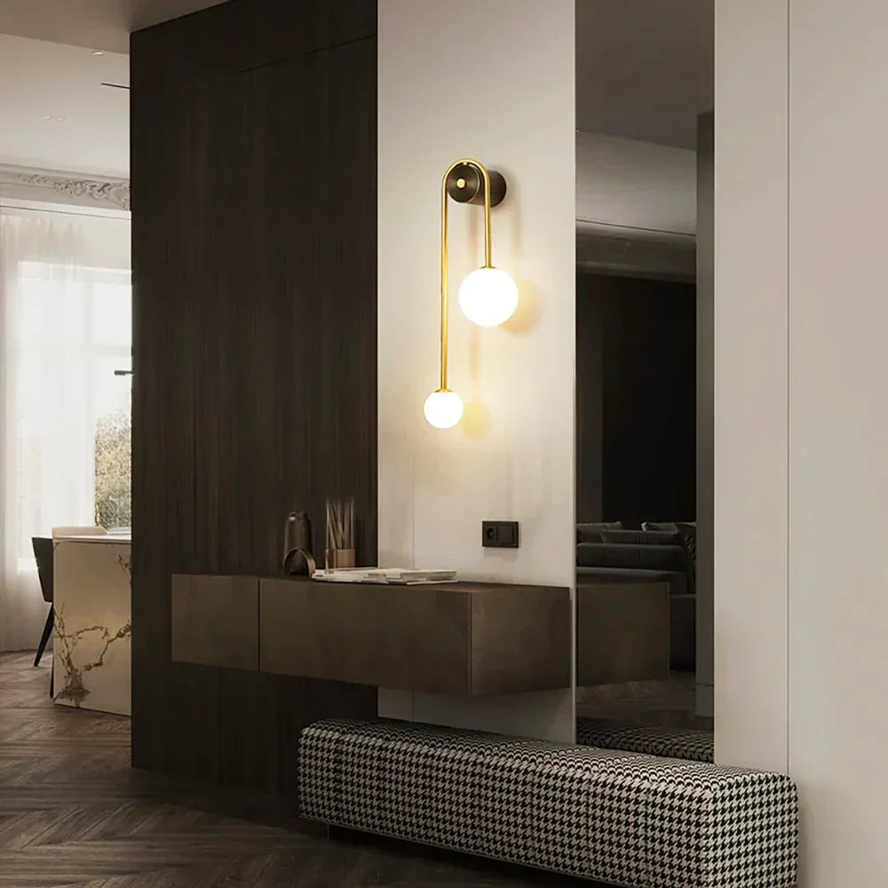 Spherical Light Luxury Wall Lamp