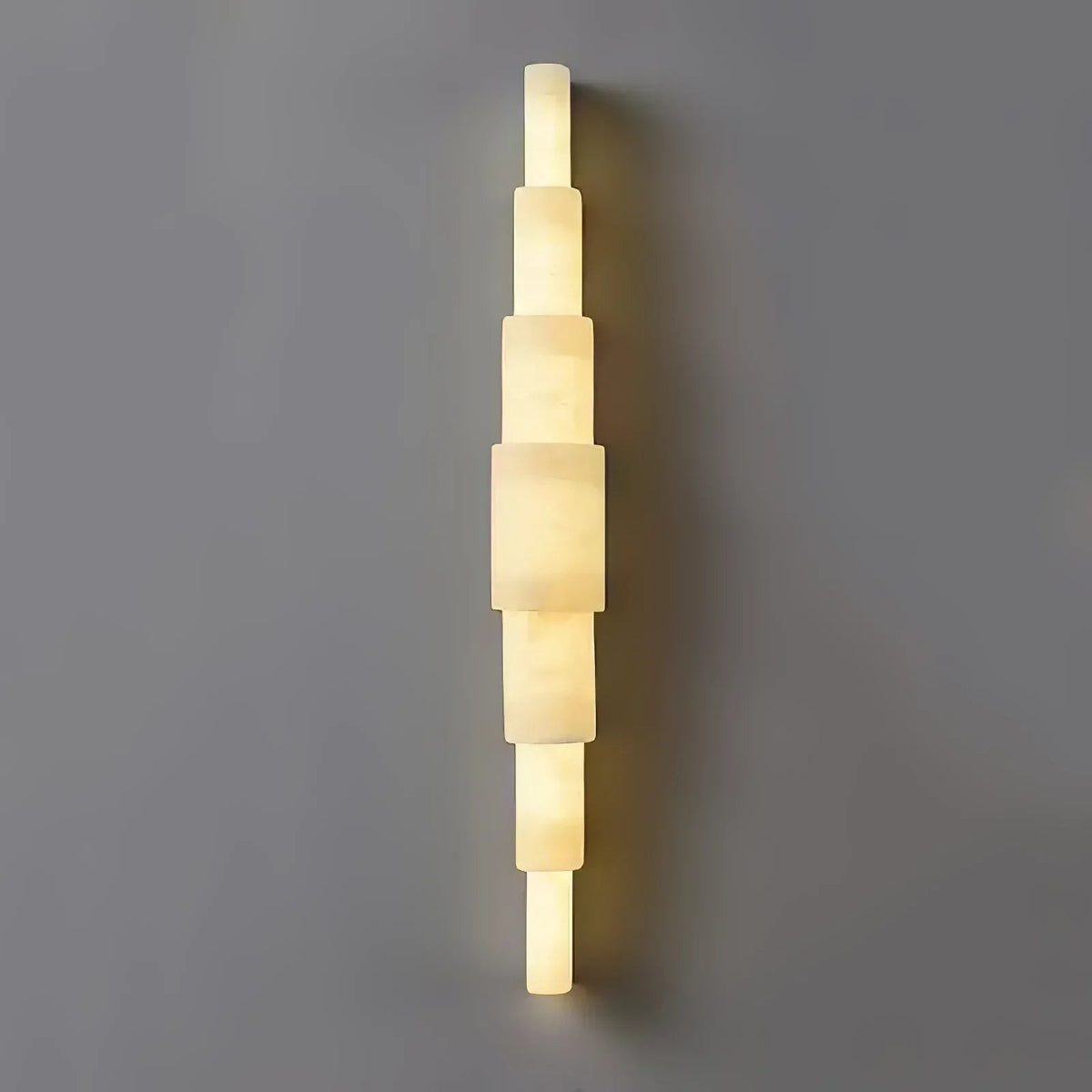 Semi Cylindrical Alba Cascade Alabaster Wall Sconce