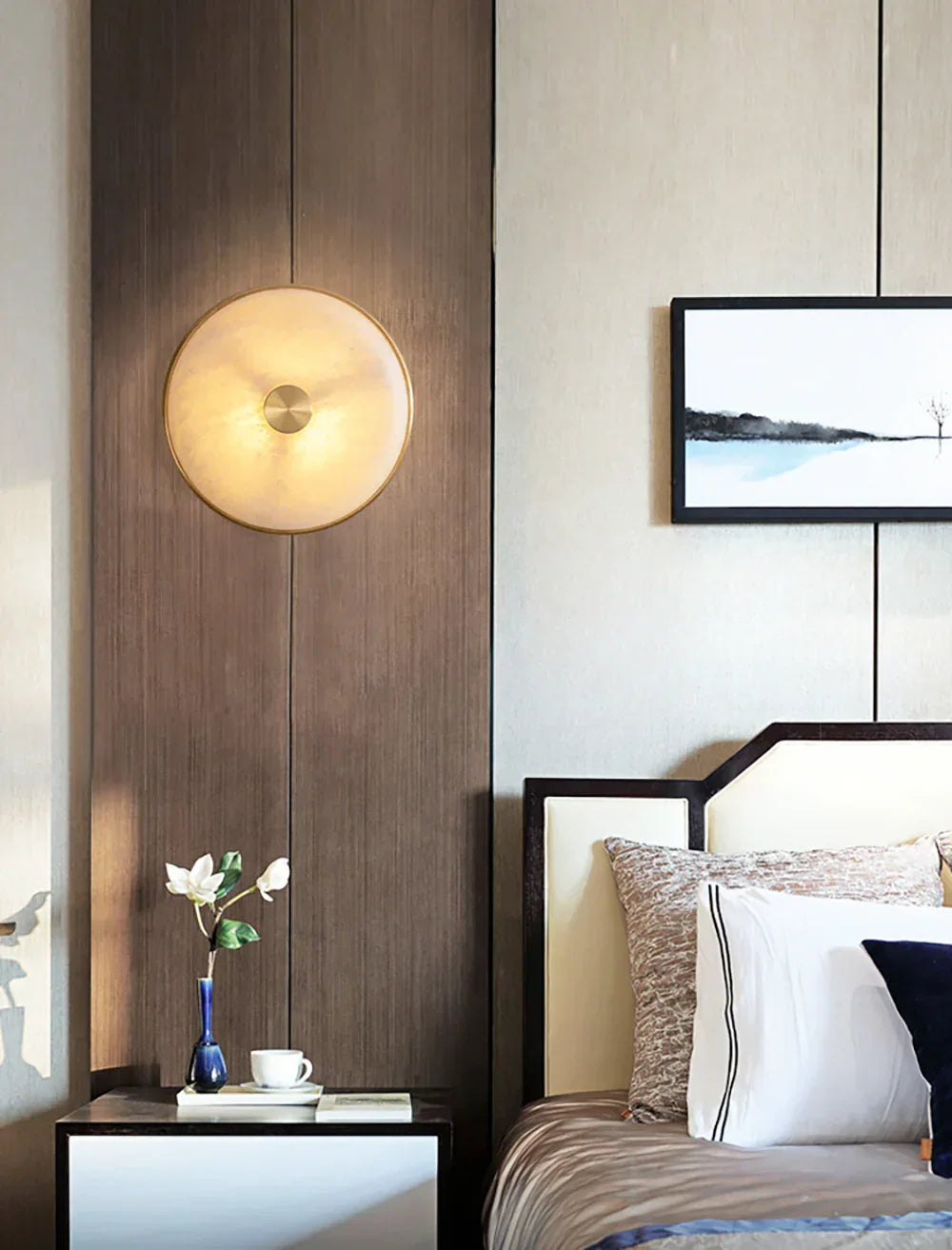 Round Beran Alabaster Wall Light