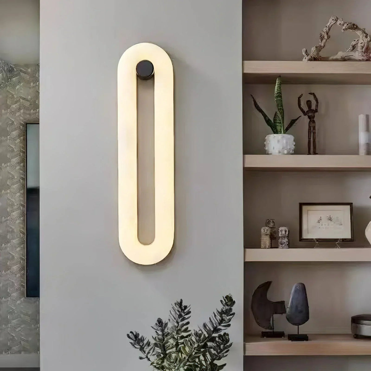 Alabaster Fader Elliptical Wall Lamp