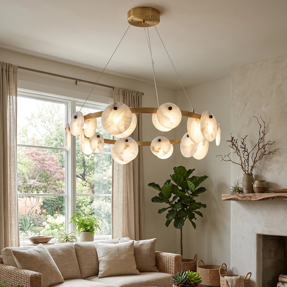 Round Trinidad Alabaster Chandelier