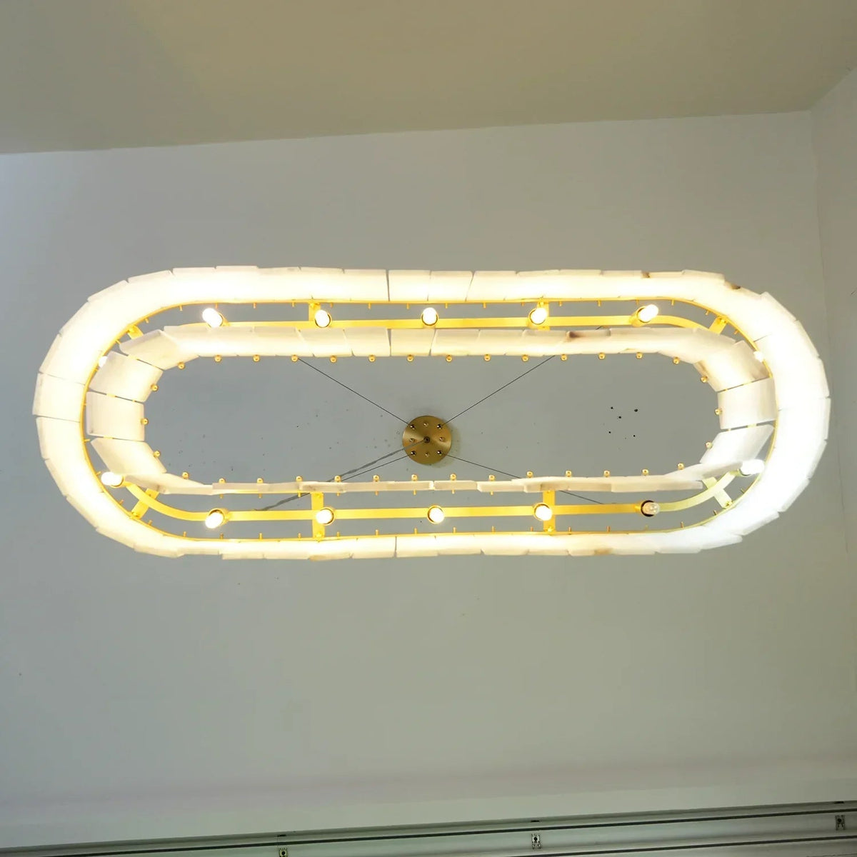 Rectangular Alabaster Round Chandelier