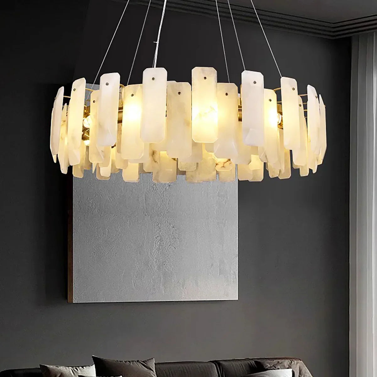 Round Noah Alabaster Chandelier