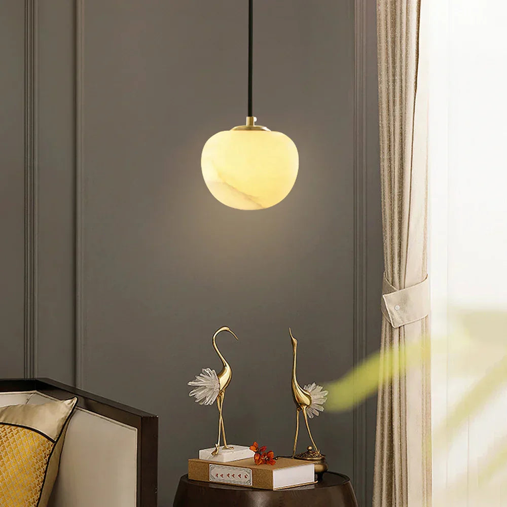 Round Alabaster Pendant Light