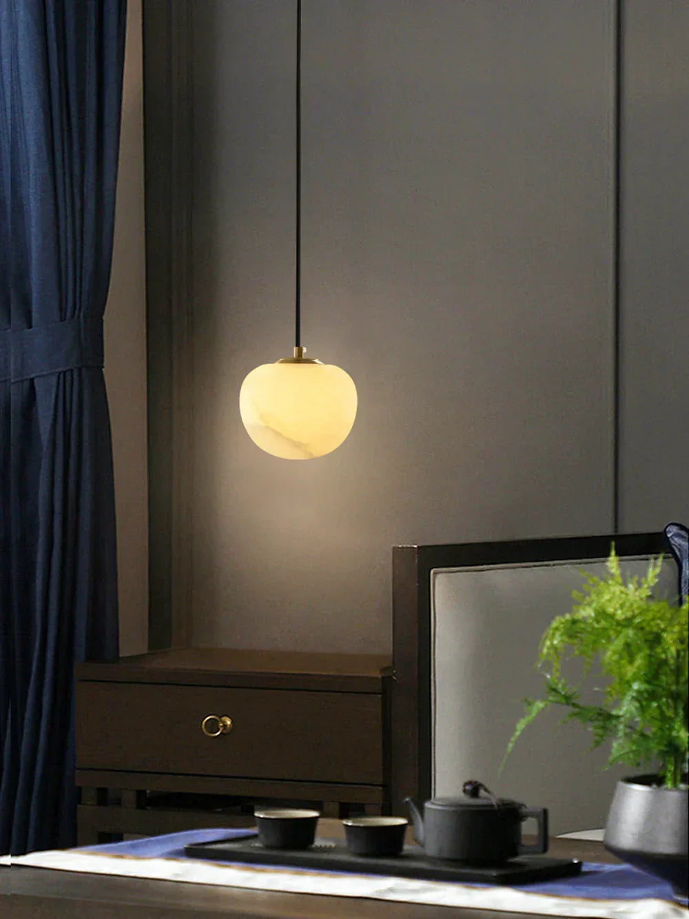 Round Alabaster Pendant Light