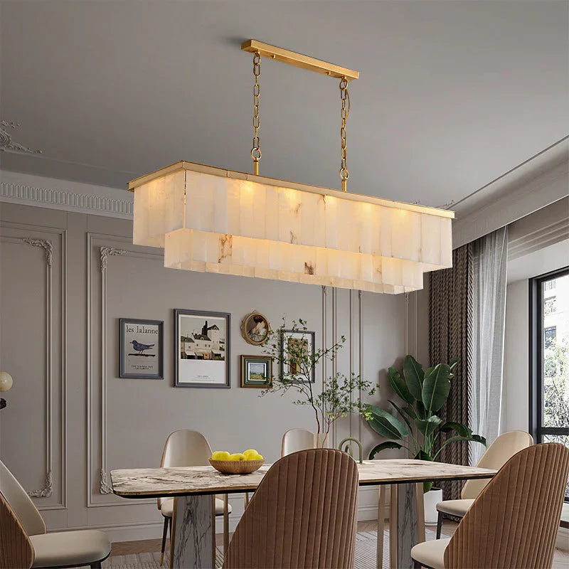Rectangular Alabaster Chandelier