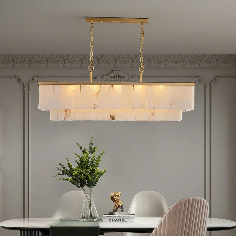 Rectangular Alabaster Chandelier