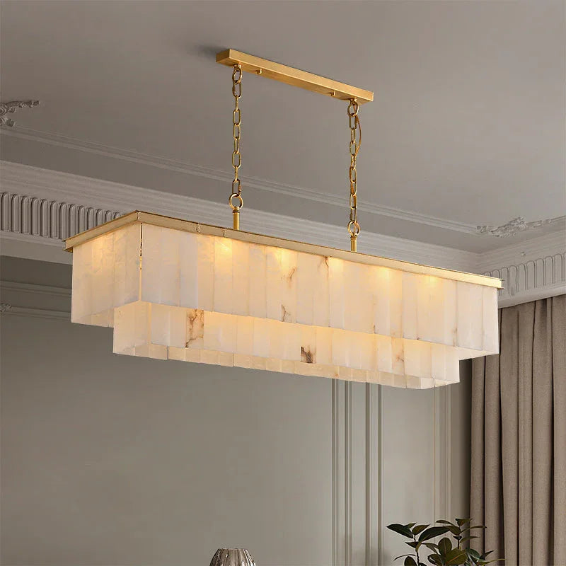 Rectangular Alabaster Chandelier