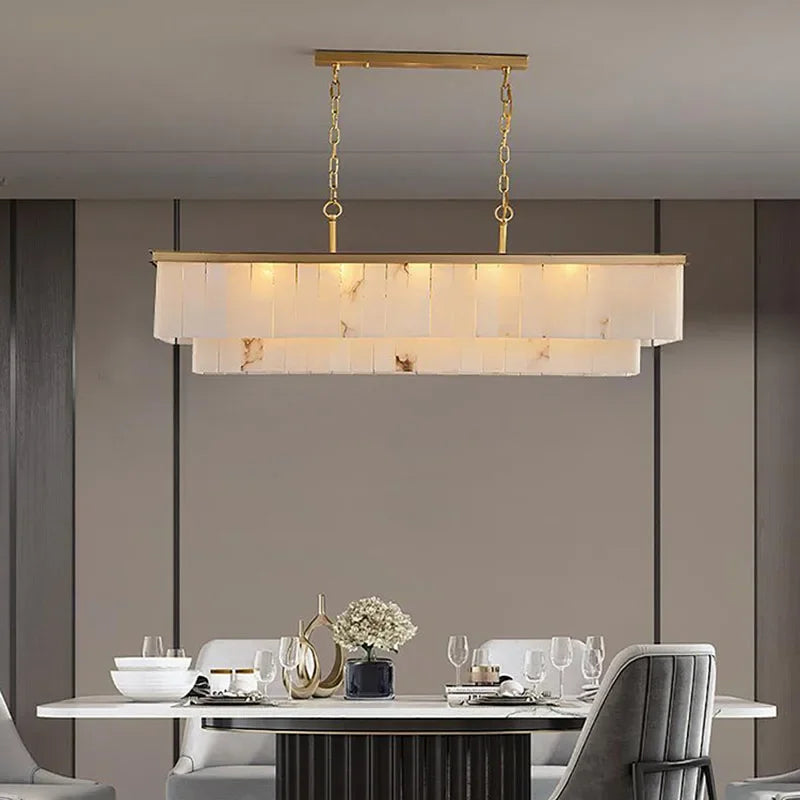 Rectangular Alabaster Chandelier