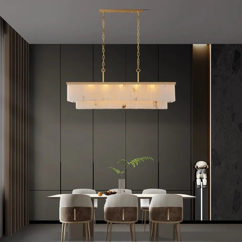 Rectangular Alabaster Chandelier