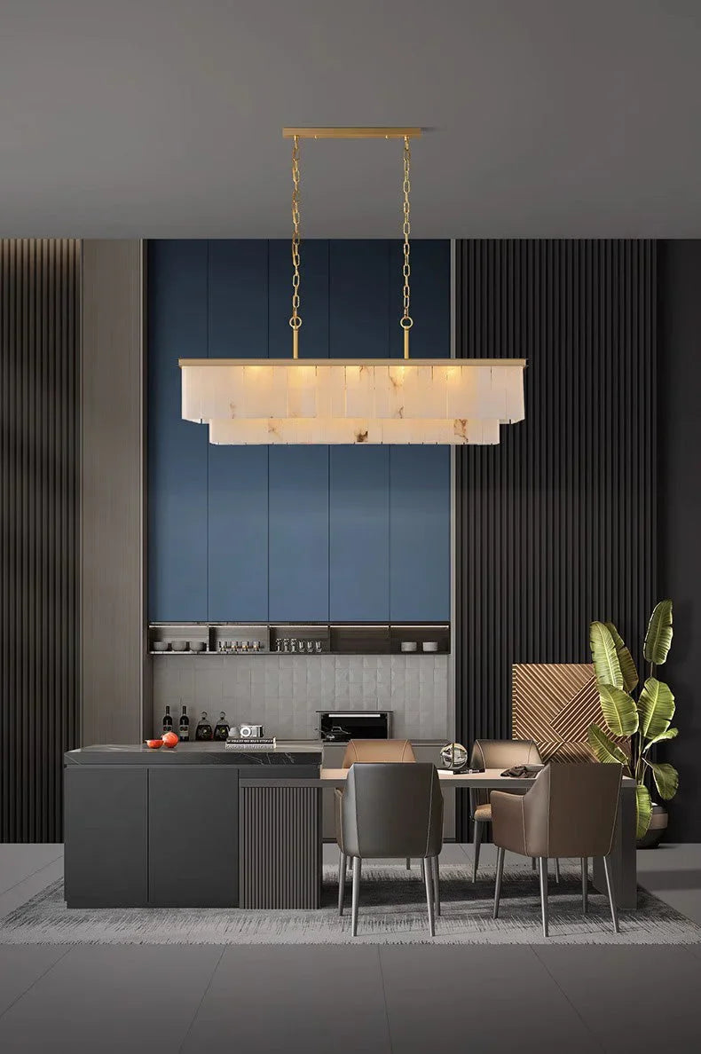 Rectangular Alabaster Chandelier