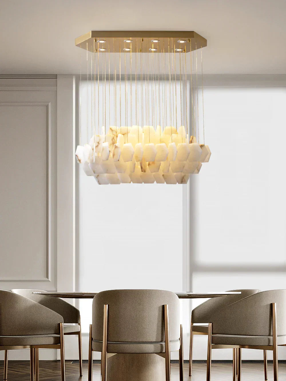 Natural Alabaster Chandelier