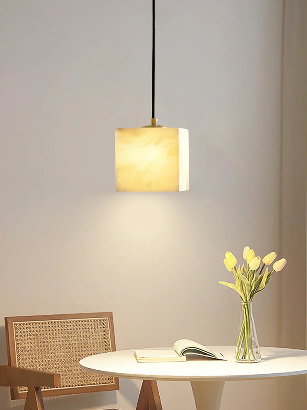 Alabaster Square Pendant Light