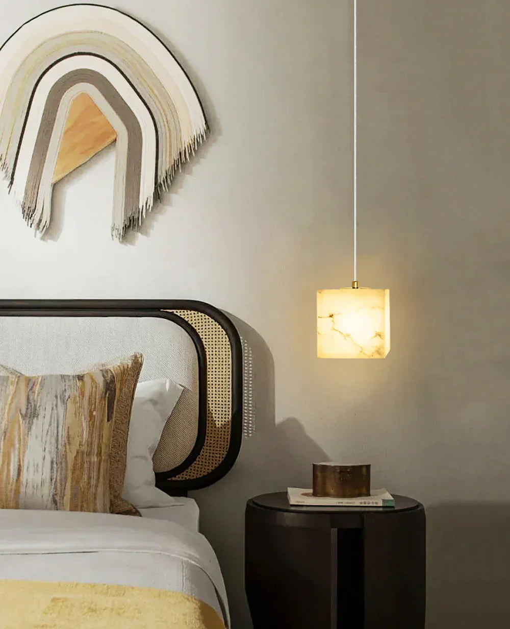 Alabaster Square Pendant Light