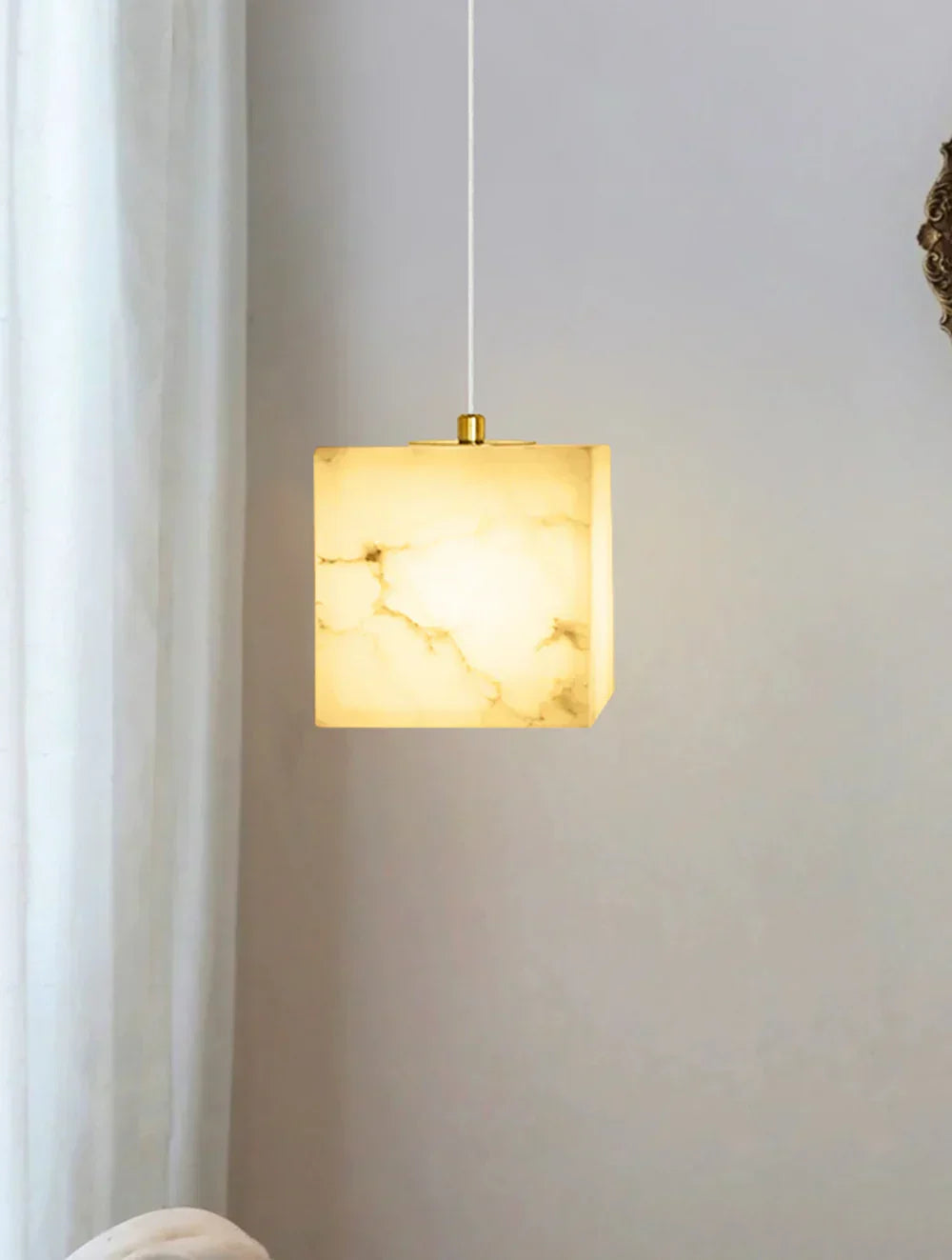 Alabaster Square Pendant Light