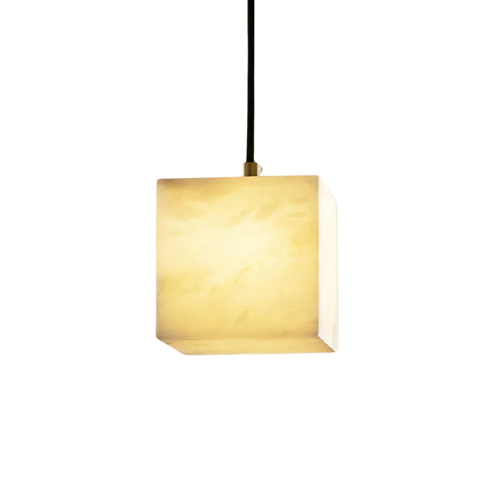 Alabaster Square Pendant Light