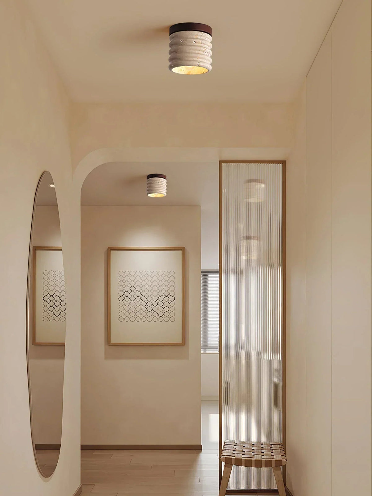 Travertine Vaarnii Ceiling Lamp