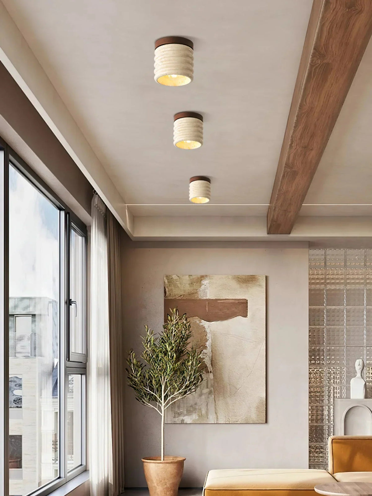 Travertine Vaarnii Ceiling Lamp