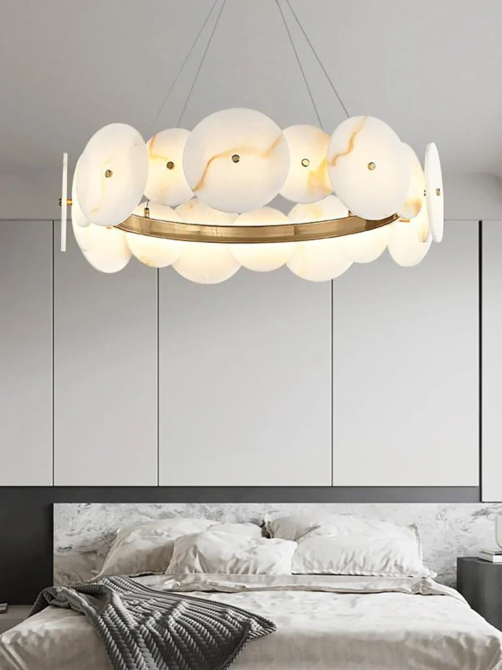 Alabaster Multiple Round Chandelier