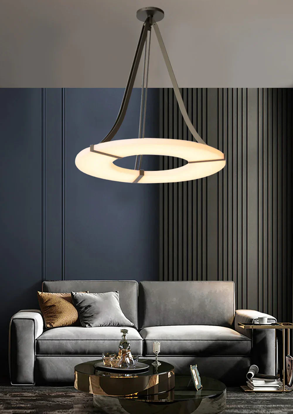 Alabaster Luxembourg Halo Chandelier