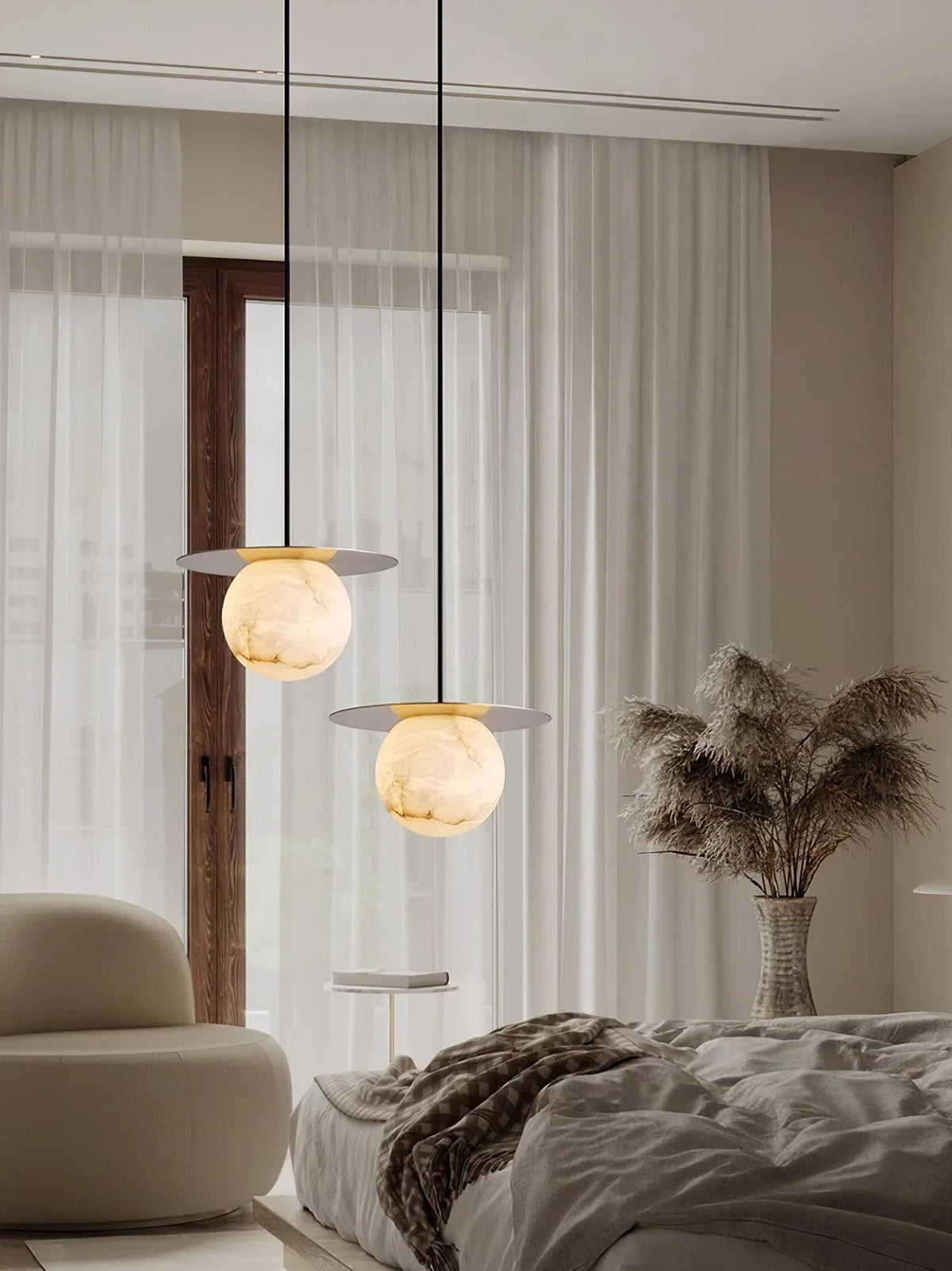 Alabaster Borra Pendant Light