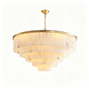 Rectangular Alabaster Tiered Round Chandelier