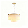 Rectangular Alabaster Tiered Round Chandelier