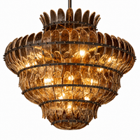 Alieence 36 inch Bronze smoke glass chandelier white-background